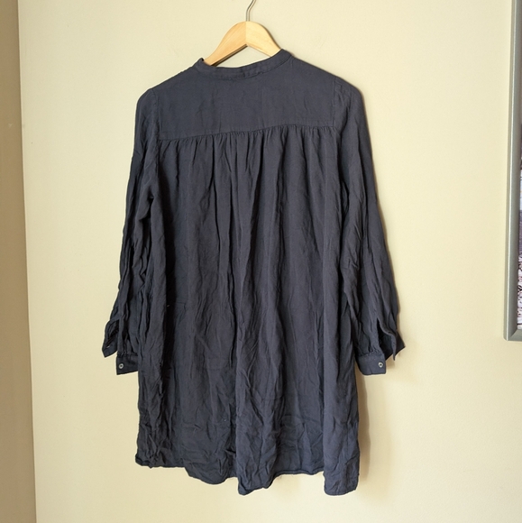 Ellison Gray Floral Embroidered Button Up Pocketed Shirt Dress Sz S - Picture 5 of 6